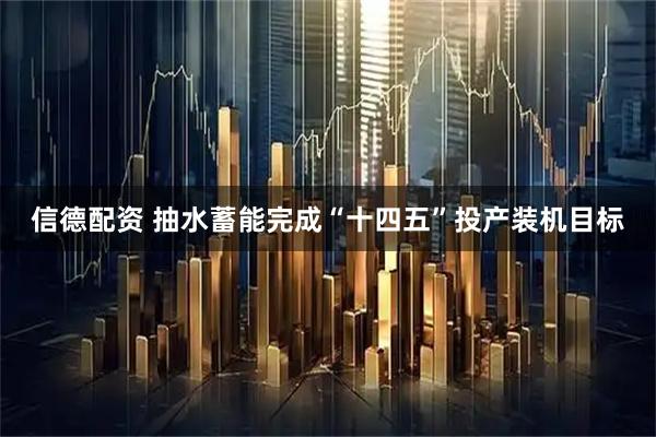 信德配资 抽水蓄能完成“十四五”投产装机目标