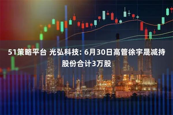 51策略平台 光弘科技: 6月30日高管徐宇晟减持股份合计3万股
