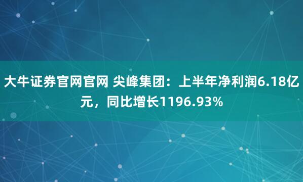 大牛证券官网官网 尖峰集团：上半年净利润6.18亿元，同比增长1196.93%