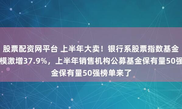 股票配资网平台 上半年大卖！银行系股票指数基金保有量规模激增37.9%，上半年销售机构公募基金保有量50强榜单来了